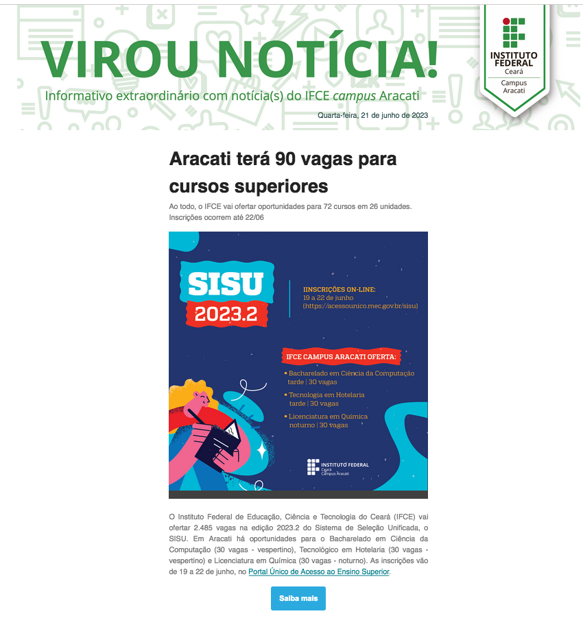 aracati terá 90 vagas para curso superior