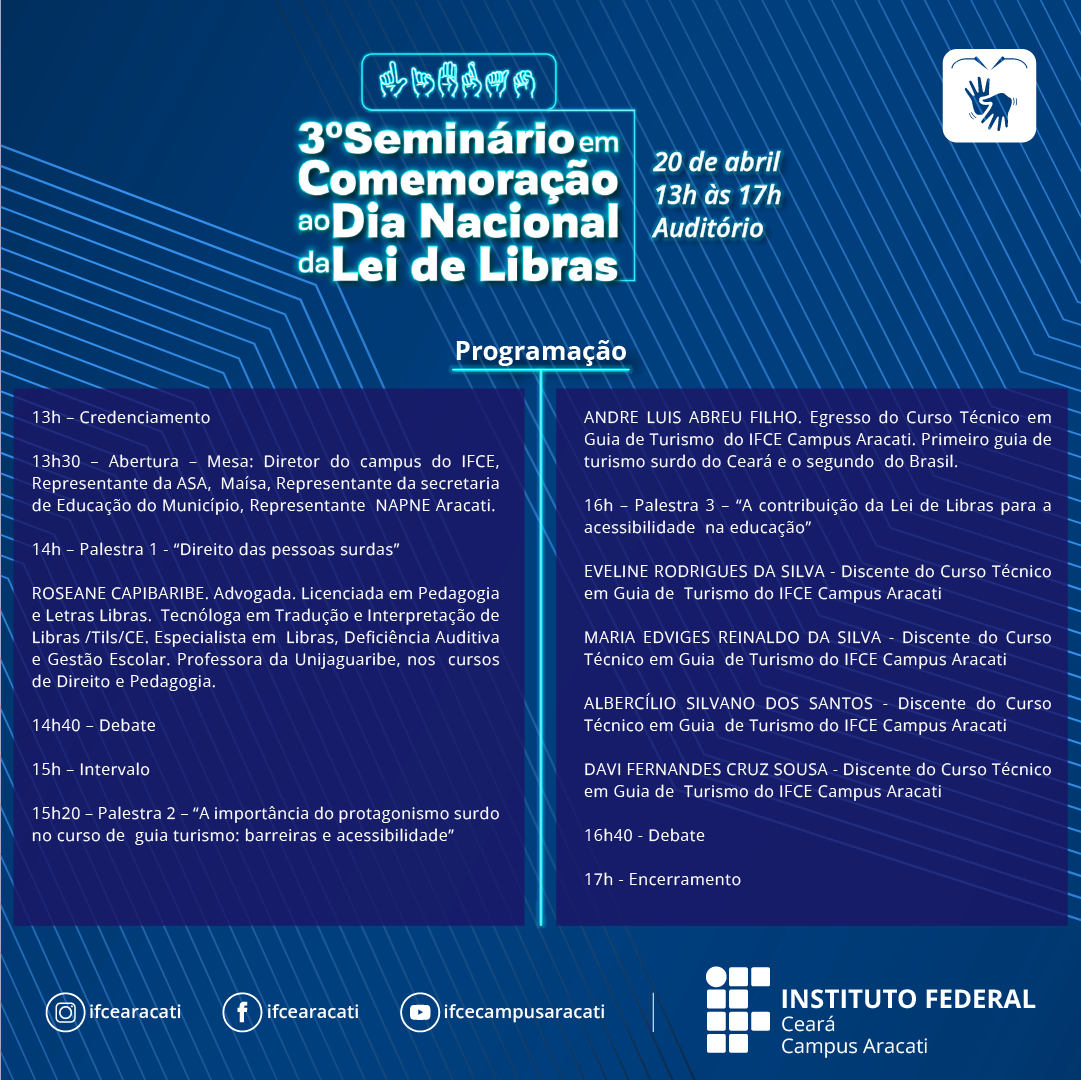 III Seminário da LIBRAS - programação