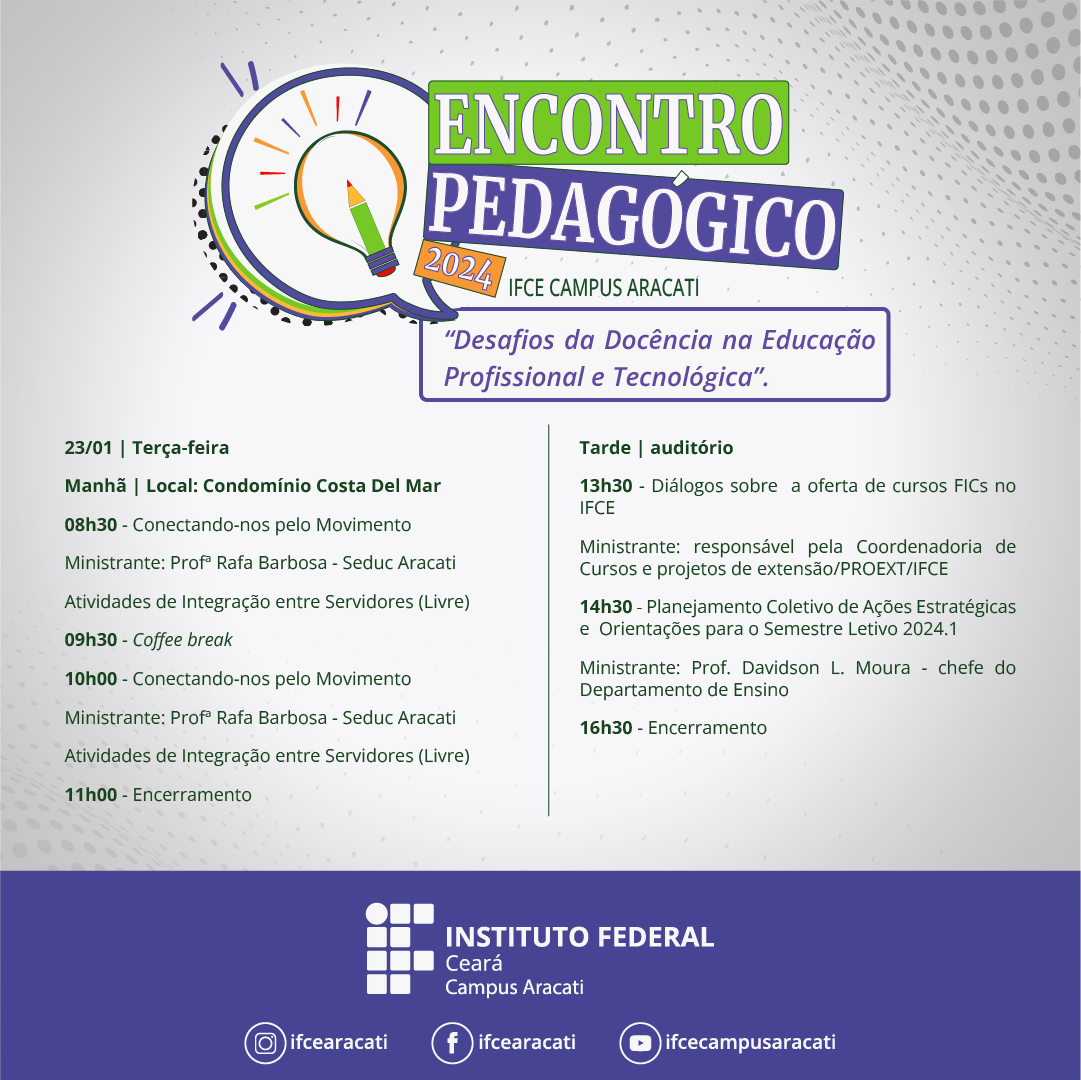 Encontro Pedagógico 2024.1  programa dia 23jan