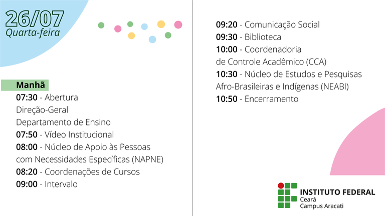 semana da integração 2023.2 - 26/07 - manhã