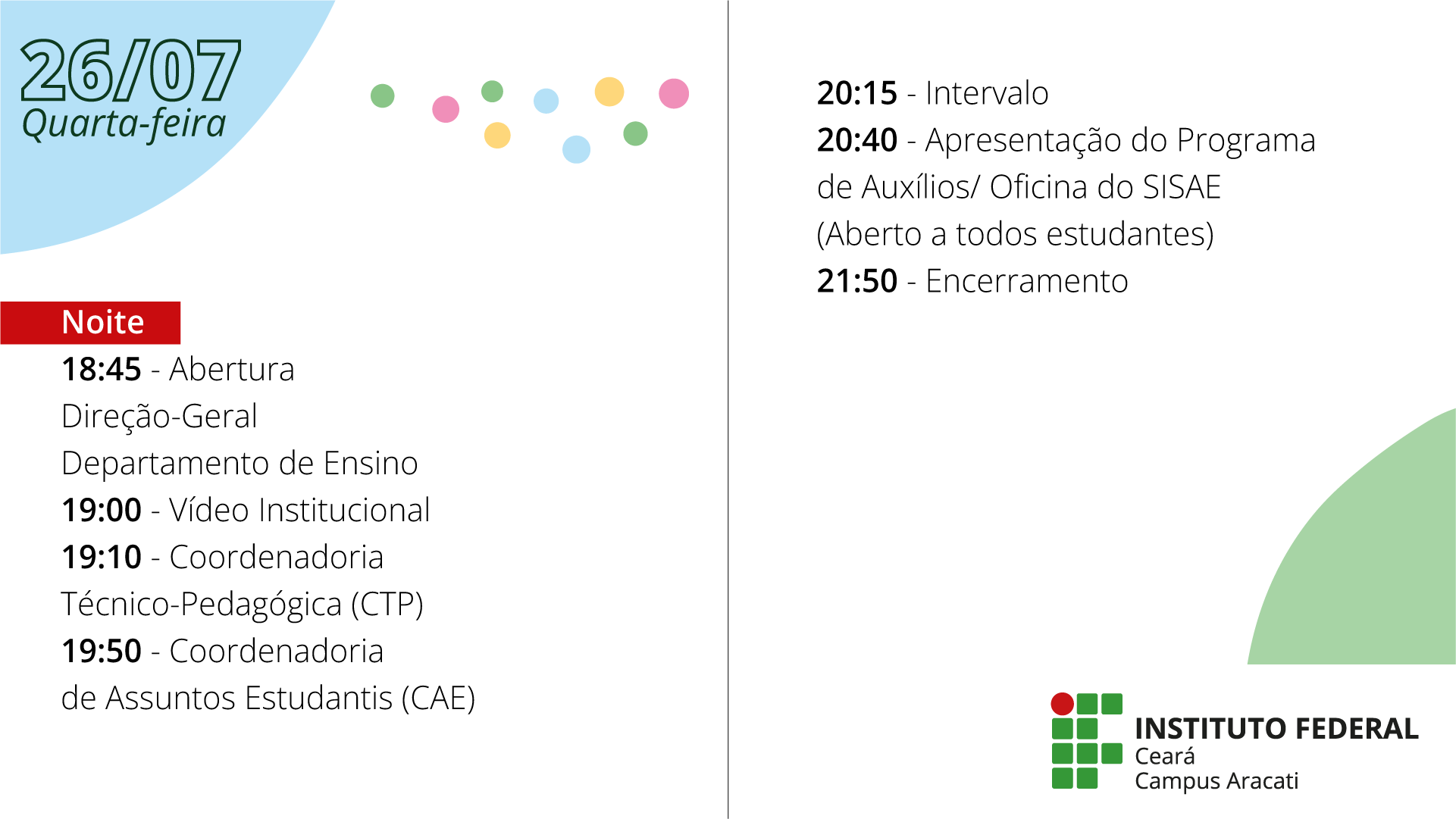 semana da integração 2023.2 - 26/07 - noite