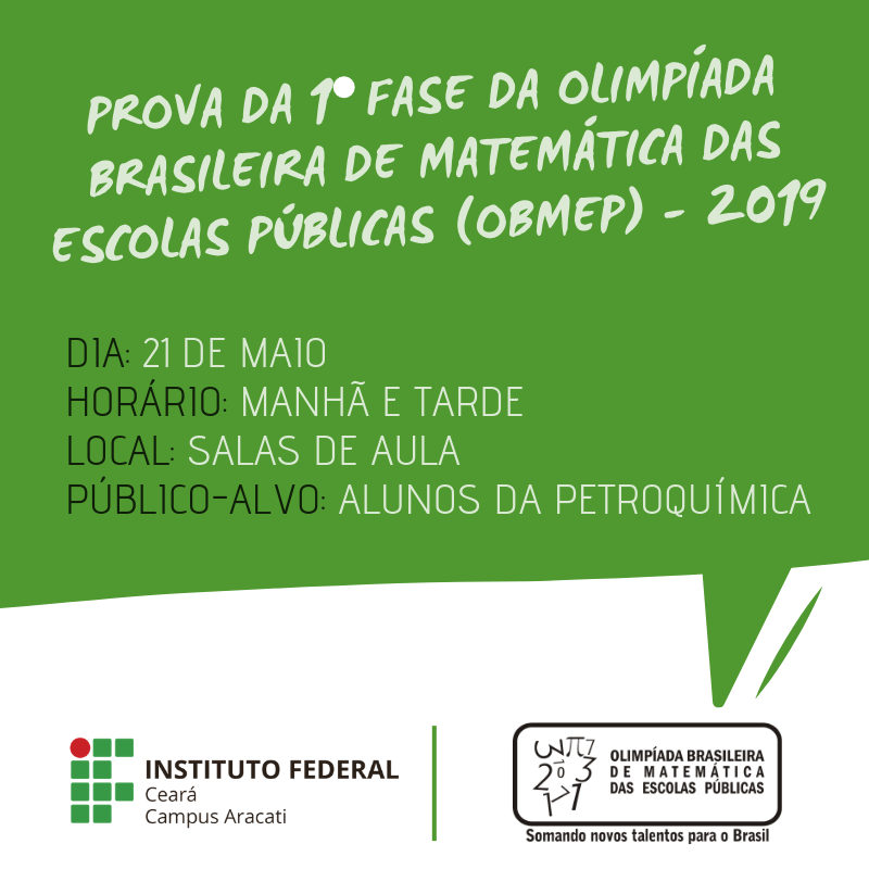 Prova 1ª fase da OBMEP 2019