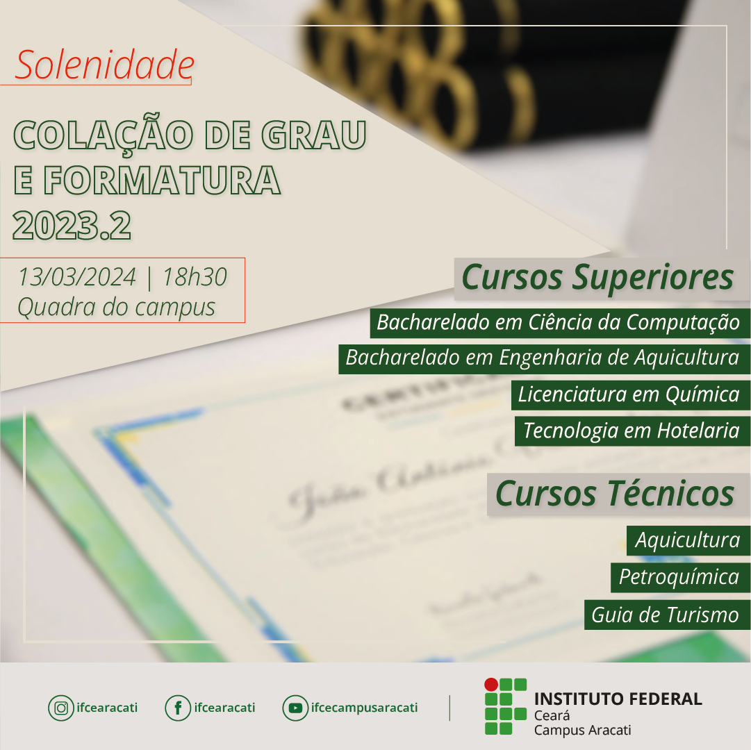 Colação de grau e formatura 2023.2