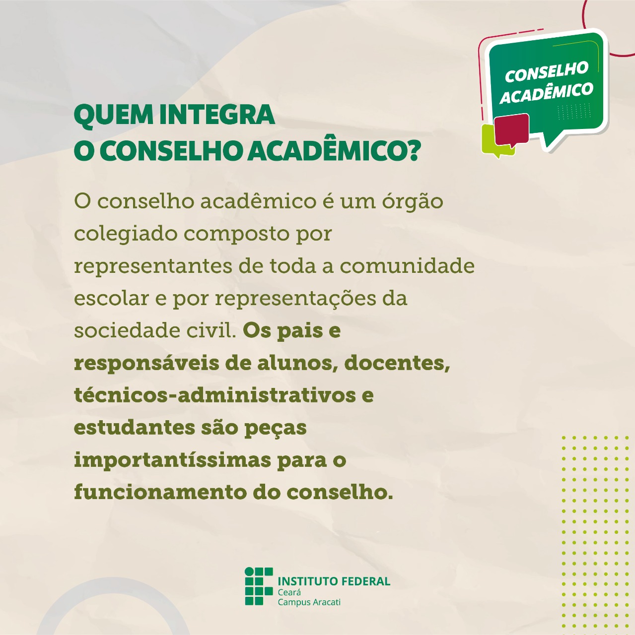 Quem integra o conselho academico