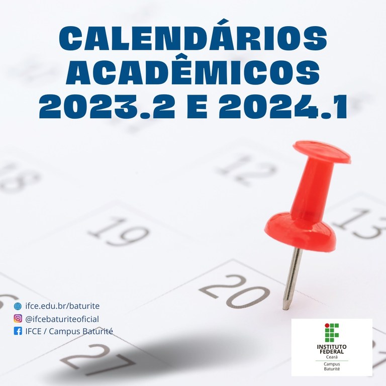 Calendários Acadêmicos 2023.2 e 2024.1