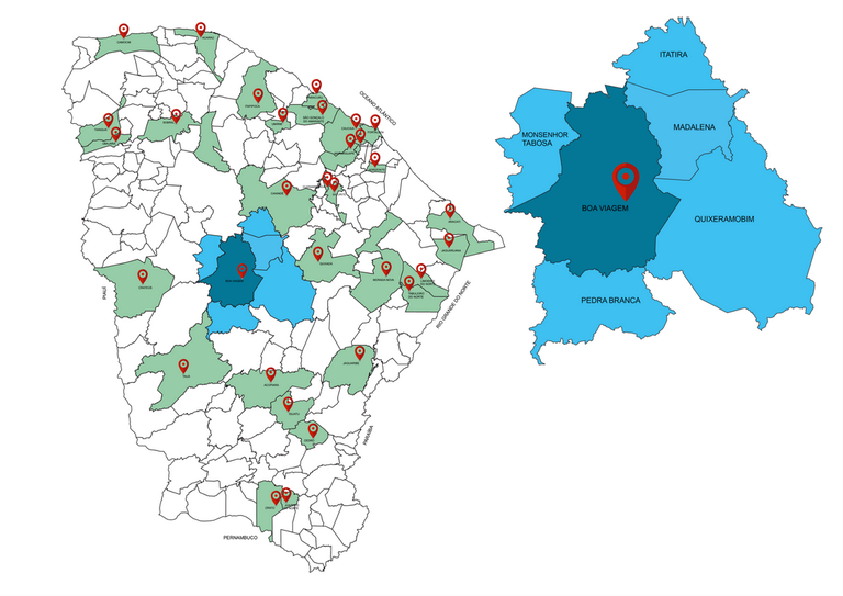 Mapa de atuação do campus