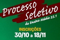 Inscrição vai de 30/10 a 18/11 pelo site qseleção