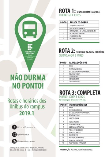 Rota dos ônibus