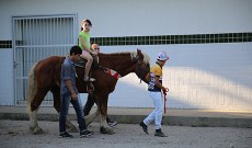 Minicurso de equoterapia chamou a atenção dos estudantes.