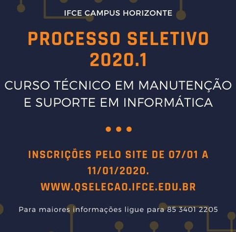 Inscrições Seleção TSMSI