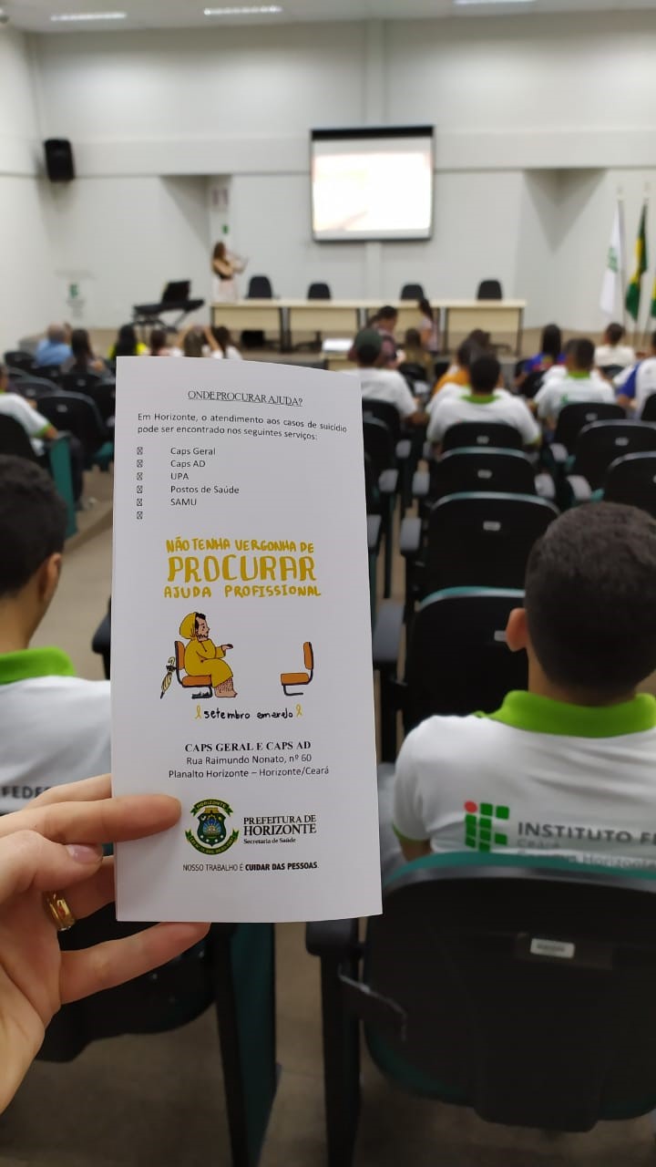 Comunidade acadêmica do IFCE Campus Horizonte participa da Ação em Alusão ao Setembro Amarelo.