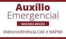 Auxílio emergencial, segunda edição. Videoconferência CAE E NAPNE. (Arte: Elieudo Nascimento)