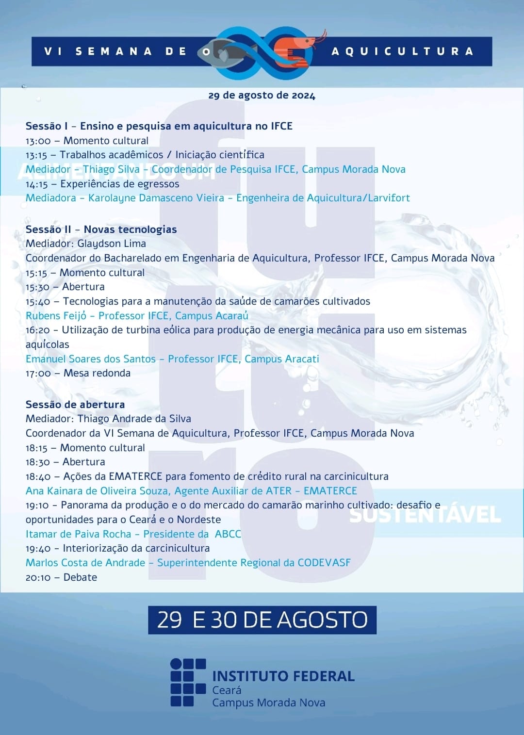 Semana Aquicultura programação 29