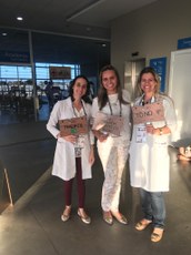 Bárbara Fiorio, Cristiane Rodrigues e Teresa Carvalho são nutricionistas do IFCE e estão entre os colaboradores do evento