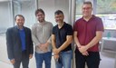 Marcel Ribeiro (segundo da esquerda pra direita), recebeu Ivam Holanda, Robson Siqueira e Samir Costa, da equipe de desenvolvedores do Sirem (Foto: arquivo pessoal)