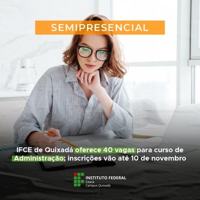 O curso é semipresencial e recebe inscrições até 10 de novembro