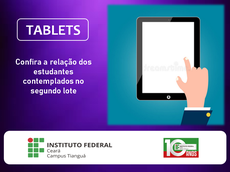 Cartaz sobre entrega de tablets