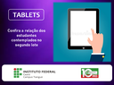 Cartaz sobre entrega de tablets